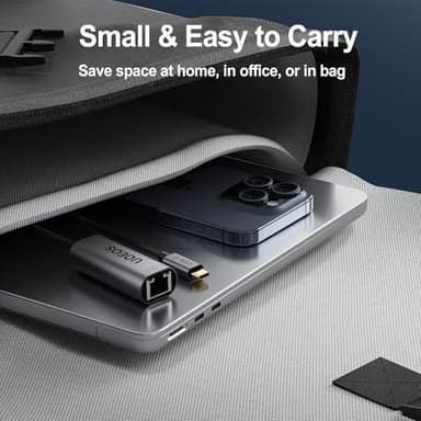 USB C to Ethernet Adapter, 2.5Gbps USB C to RJ45 Ethernet Converter, Thunderbolt 4/3 Compatible, 2.5G Ethernet Adapter for MacBook, iPhone 15/16 Pro Max, XPS, Surface, iPad Pro - Space Gray - Image 7