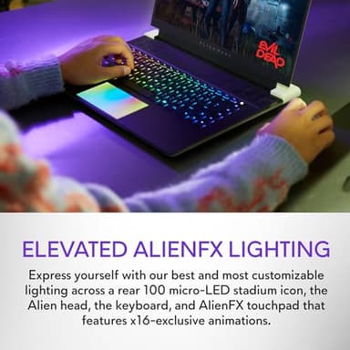 Alienware X16 R2 Gaming Laptop - 16-inch QHD+ 240Hz 3ms Display, Intel Core Ultra 9-185H, 32GB LPDDR5X RAM, 1TB SSD, NVIDIA GeForce RTX 4080 12GB GDDR6, Windows 11 Home, Onsite Service - Lunar Silver - Image 2