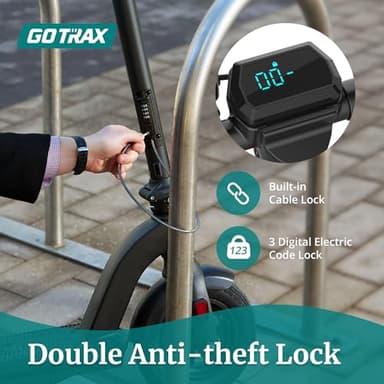 Gotrax G4 Electric Scooter, 10” Solid Tires, Max 25 Mile Range and 20Mph Power by 500W Motor, Double Anti-theft Lock, Bright Headlight and Taillight, 500W Foldable E Scooter for Adults - Image 3