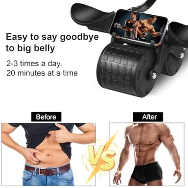 Bersauji 2025 New Ab Roller Wheel with Knee Mat &Timer, Automatic Rebound Abdominal Wheel, Ab Abdominal Exercise Roller with Elbow Support, Abs Workout Equipment Ab Exercise Roller for Women Men - Image 4