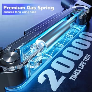 ARES WING Heavy-Duty Monitor Mount for 17-49 inches Ultrawide Curved Flat Monitors, Holds 44lbs, with 18" Extended Column for Desk, Adjustable Gas Spring, Black - Image 7