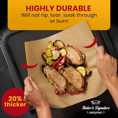 220 PCS Parchment Paper Baking Sheets, 12x16 Inches by Baker's Signature | Precut Non-Stick & Unbleached - Will Not Curl or Burn, Non-Toxic & Comes in Convenient Packaging - Image 4