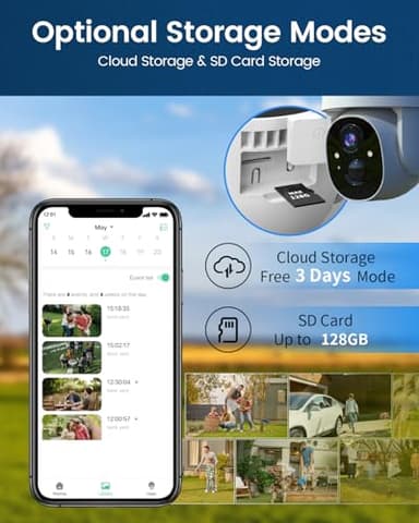 Armorcope Solar Security Cameras Wireless Outdoor,360° View Battery Powered with Spotlight Color Night Vision,2K WiFi Home Security,PIR Sensor,Wireless Easy Install, 2.4 GHz Wi-Fi - Image 9