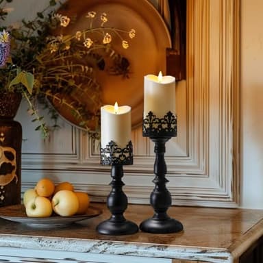Homemory 6"x3" Outdoor Waterproof Flameless Candles, LED Candles, Battery Operated Candles with Remote and Timers, Electric Fake Plastic Pillar Candles, Ivory White, Set of 2 - Image 5