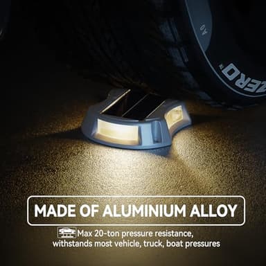 12Pack Solar Deck Lights Driveway Dock Light, 12 Color Modes Led IP67 Waterproof Outdoor Warning Step Lights for Driveway Sidewalk Garden Pathway Yard[Strobe/RGB/Fix-Color] - Image 4