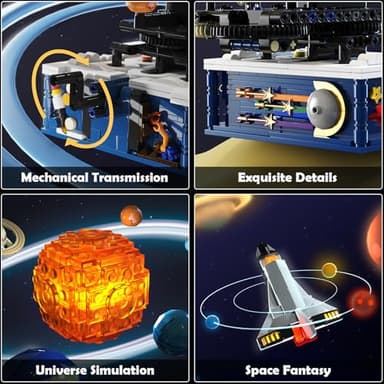 Solar System Building Sets with Light - Rotatable Space Exploration Building Toys with 9 Planets & Rocket Sets Science Astronomy Educational Gifts for Boys Girls Age 6+ Years Old Kids(775 PCS) - Image 5