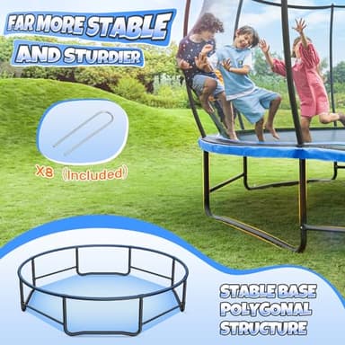 BCAN Trampoline 14FT Recreational Trampoline with Enclosure for Kids Adults, ASTM Approved,Blue - Image 3