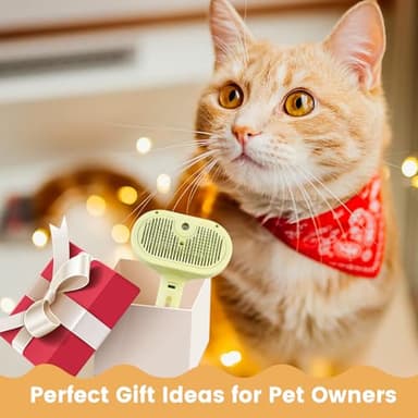 3 in 1 Cat Steam Brush, Pet Spray Hair Removal Comb for Shedding & Grooming, Water Brush for Cats Dogs Small Animals Long Short Haired with One-Click Release Button(Yellow) - Image 9