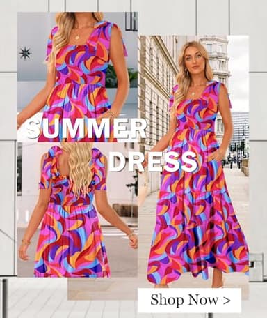 Women's Summer Maxi Dress Boho Spaghetti Straps Casual Long A-line Smocked Beach Dress Square Neck Flowy Sun Dresses Green Colorful XL - Image 4