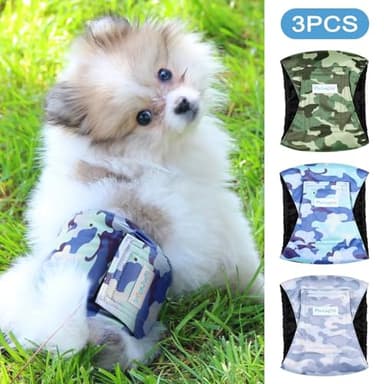 Paw Legend Washable Dogs Diapers Male Dog Belly Bands for Male Dogs Diapers Reusable Puppy & Doggie Diapers Male (3 Pack, Medium) - Image 3