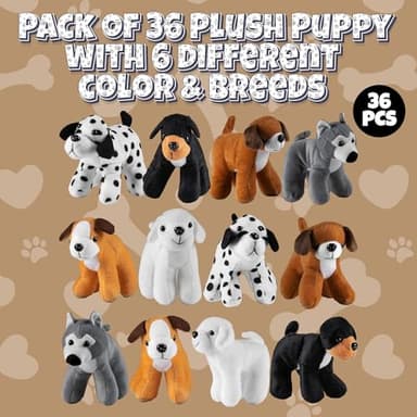Bedwina Plush Puppy Dogs - (Pack of 36) 6 Inches Tall Stuffed Animals Bulk Assorted Puppies and Cute Stuffed Plushed Dog Puppies Assortment, Stocking Stuffers - Image 4