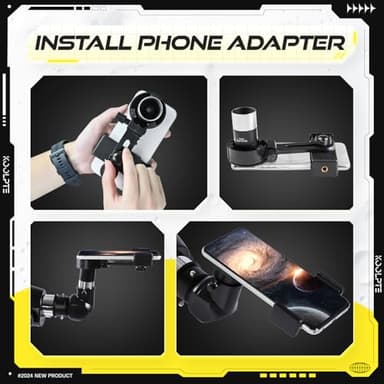 Telescope, 90mm Aperture 700mm - Vertisteel AZ Mounting Base, High Power Telescopes for Astronomy Enthusiasts, Adults & Kids, with Carrying Bag, Wireless Remote Control, Phone Adapter (Black) - Image 6