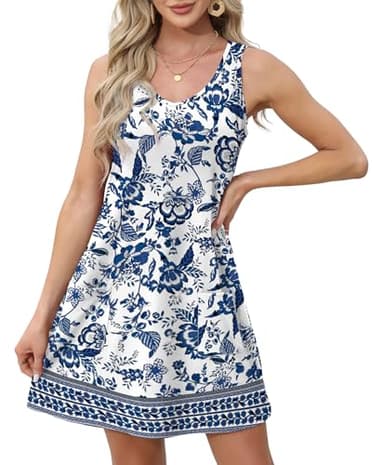 OFEEFAN Womens Summer Dresses 2025 Spring Fashion Sundresses Beach Vacation Clothes Cruise Outfits Floral 41 S - Image 3