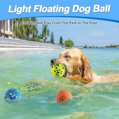 Mankoda Dog Balls, Dog Tennis Balls for Aggressive Chewers, 3'' Durable Teething Chew Toys & Floating Water Toy, Interactive Fetch Ball for Medium/Large Dogs (3 Pack) - Image 5