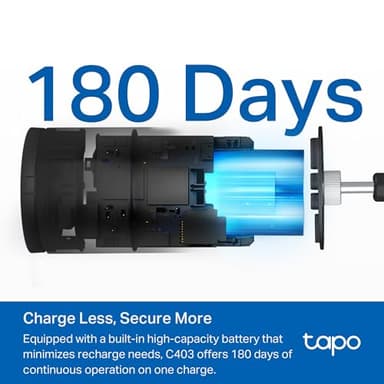 Tapo by TP-Link Wireless Outdoor Security Camera, 1080P, Up to 180 Days Battery Life, Free Person Detection, SD/Cloud Storage, Spotlight Color Night Vision, Alarm, No Hub Needed, Black, C403 - Image 4