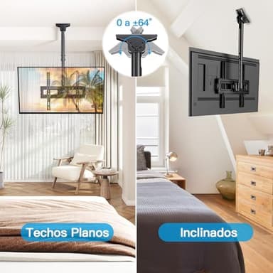 PERLESMITH Ceiling TV Mount for 26-65 inch Flat Screen Displays, Max VESA 400x400mm, Hanging Adjustable Ceiling TV Bracket Fits Most LCD LED OLED 4K TVs, Pole Ceiling Mount Holds up to 110lbs, PSCM2 - Image 6