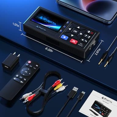 Portta VHS to Digital Converter, Video to Digital Recorder with Remote, Compatible with VHS, VCR, DVR, DVD, Hi8, Mini DV Players, Camcorder, Gaming Consoles (Tapes/DVD Player Not Included) - Image 6