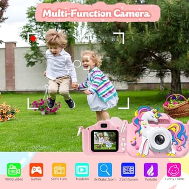 Kids Camera Toys for 3-12 Year Old Girls Boys,Children Digital Video Camcorder Camera, Upgrade Kids Selfie Camera, HD Kids Digital Video Cameras for Toddler with Cartoon Soft Silicone Cover - Image 5