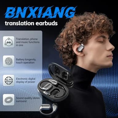 BNXIANG Translation Earbuds Real Time, AI Translator Earbuds for 144 Languages & Accents,3-in-1 Language Translator Earbuds,Ideal Translating Earbuds for Travel, Business and Leaning - Image 2
