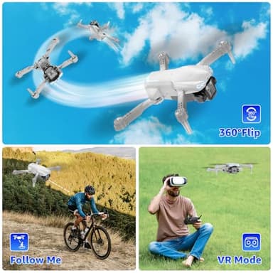 X-shop Drone with Camera for Kids & Adults, 1080P HD Mini FPV Drones with Altitude Hold, One-Key Take Off/Landing, Headless Mode, 360° Flips, Speed Adjustment, Toys Gifts for Boys Girls, Beginner - Image 7