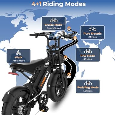 Tamobyke T16 Electric Bike for Teens & Childs, 1000W Motor 48V15.6Ah Removable Battery, 30MPH Off-Road Electric Bicycle,16"Fat Tire Ebike for Kids, 7-Speed,Dual Hydraulic Brakes, Fits Riders 5'0"-5'7" - Image 7