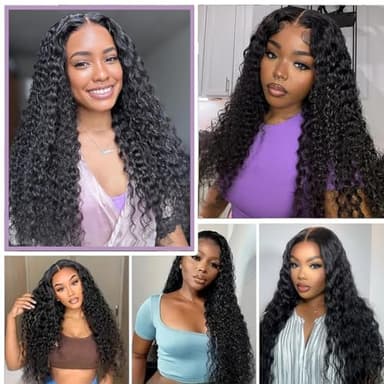 NKTU Wear and Go Glueless Wigs Human Hair Pre Plucked Pre Cut, 5x5 HD Lace Closure Wigs, All-Day Comfort, Deep Wave Wig for Women, Raw Human Hair, 180 Density, Narural color, 22 Inch - Image 6