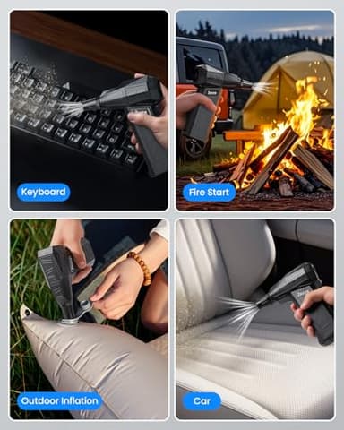 Zezzofan Compressed Air Duster-180000RPM Ultra Powerful Electric Air Duster, 3-Gear Adjustable High Speed Brushless Motor Air Blower for Dust Cleaning PC/Keyboard/Car - Image 8