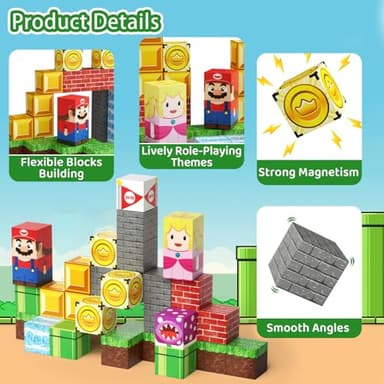hunloot Magnetic Building Blocks Travel Toys for Kids Ages 4-8, Toddler Magnetic Cubes STEM Learning Set with Iron Storage Box – Portable Construction Toys for Boys Girls 3-5 - Image 6
