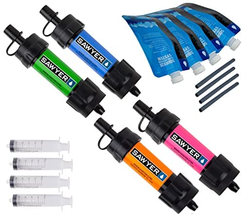 Sawyer Products SP124 MINI Water Filtration System, Gift 4-Pack, Multi-Color - Image 1