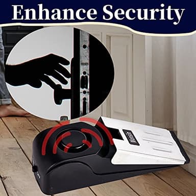 Door Stop Alarm, Door Stopper with 120DB Security Alarm, Floor Wedge Doorstop for Travel Apartment Home House (Pack of 2) - Image 4