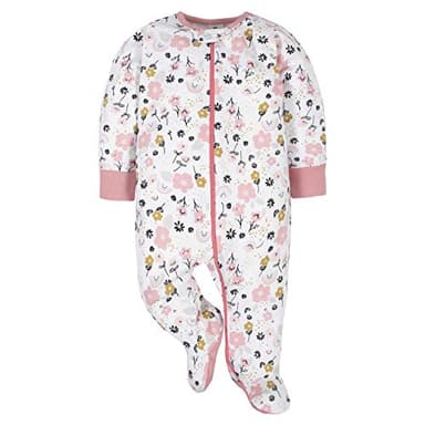 Gerber Baby Girls 4 Pack Sleep 'N Play Footie Bear Pink 0-3 Months - Image 3