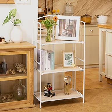 Crofy No Assembly Folding Bookshelf for Living Room, 3 Tier White Collapsible Book Shelf for Home Office, Portable Bookcase Storage Organizer - Image 2