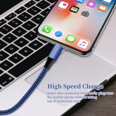 iPhone Charger [Apple MFi Certified] Lightning Cable 6PACK-3/3/6/6/6/10 FT Nylon Braided iPhone Charger Cord High Speed Cord for iPhone 14/13/12/11 Pro Max/XS MAX/XR/XS/X/8/7/Plus/6S/6/iPad - Image 6