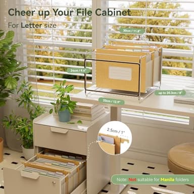 EcoStash Wheat Straw Expanding Hanging File Folders, 3 Color File Organizer, 1.2" Accordion Pockets, Large Capacity, Letter Size for Filing Cabinet, 100% BPA Free, Return to Nature, Healthy Living-6 - Image 2