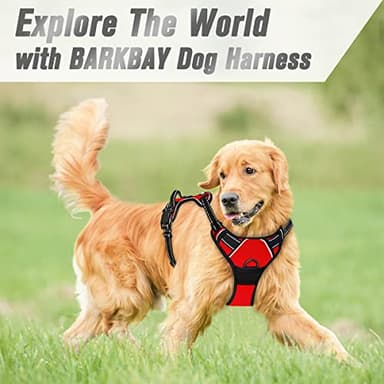 BARKBAY No Pull Dog Harness Front Clip Heavy Duty Reflective Easy Control Handle for Large Dog Walking(Red,L) - Image 8