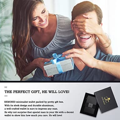 SEMORID Slim Aluminum Card Holder Wallet for Men, Durable Expandable Backplate, RFID Blocking Minimalist Metal Pop Up Wallet, Holds 12+ Cards Plus Cash (Black) - Image 8