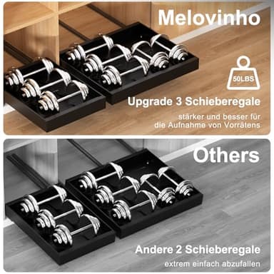 Melovinho 2 Pack Expandable Pull Out Kitchen Cabinet Organizer,Adhesive No Drilling Slide Out Drawers for Kitchen Base Cabinet,Shelves,PantryStorage, Adjustable Width Cabinets Drawers 12.4"-20.4" - Image 4