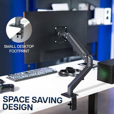 VIVO Heavy Duty Single Monitor Tension Arm for up to 27 inch Screens, Holds 14.3 lbs, Premium Desk Mount Stand, Black, STAND-V101O - Image 8