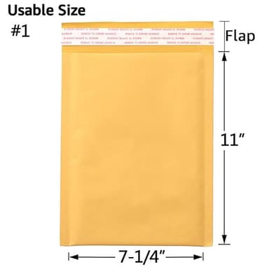 Kraft Bubble Mailers [25 Pack] Shipping Mailing Packing Padded Envelopes #1 (7.25" x 11") - Image 5