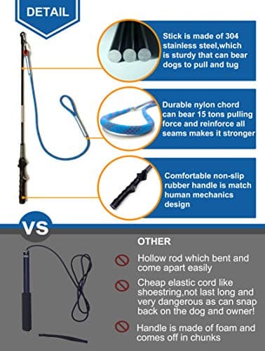 Interactive Flirt Pole Toy for Dogs Chase and Tug of War,Durable Teaser Wand with Pet Fleece Rope Tether Lure Toy to Outdoor Exercise & Training for Small Medium Large Dogs (Blue/Red, POLE-35 inches) - Image 4