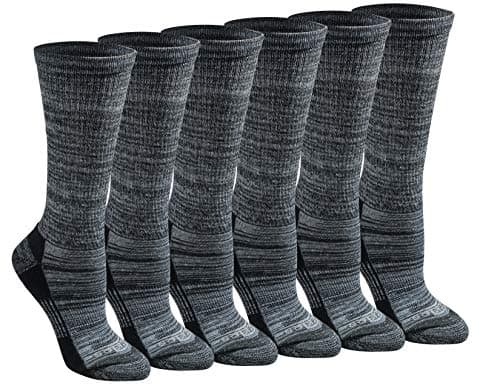 Dickies Women's Dri-Tech Fashion Moisture Control Crew Socks (5/6/12 Pairs) (S-XL), Black Marl (6 Pairs), Large - Image 1