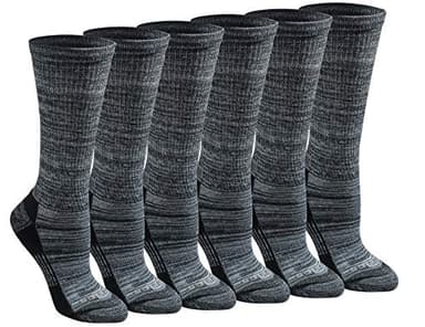 Dickies Women's Dri-Tech Fashion Moisture Control Crew Socks (5/6/12 Pairs) (S-XL), Black Marl (6 Pairs), Large - Image 1