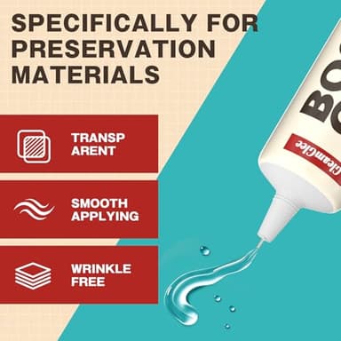 Book Glue, Dries Clear & Flexible Book Binding Glue Adhesive, Used for Bookbinding and Book Repair, Book Nook, Framing, Collages, Paper Art and Crafts - 60ml - Image 5