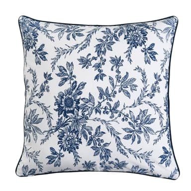 Ridhi Incremental Blue Block Print Cotton Throw Pillow Covers for Decorative Couch Pillows for Living Room, Chic Boho Cute Outdoor Thanksgiving Pillows Covers Gifts 18x18 Inches - Image 5