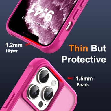 SKYLMW Compatible with iPhone 11 Pro Max Case with Invisible Magnetic O-Ring Stand Military-Grade Translucent Case for iPhone 11 ProMax 6.5" [Compatible with MagSafe][Great Grip Feeling], Rose - Image 6