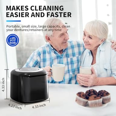 Ultrasonic Retainer Cleaner, 48kHz Retainer Cleaner Machine for Dentures, Night Mouth Guards, Jewelry, Aligner, Braces, 30W Dental Cleaning Pod with Digital Timer, 180ML, Dual Cleaning Mode - Image 6