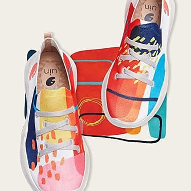 UIN Women's Casual Fashion Sneakers Comfortable Walking Slip Ons Lightweight Art Painted Athletic Travel Shoes - Image 4