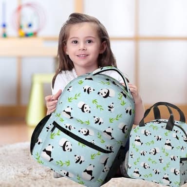 ZVUZVO 2pcs Panda Prints Backpack Gifts For Teen Girls Boys, Bookbag And Lunch Bag Set, School Daypack Students Knapsack - Image 4
