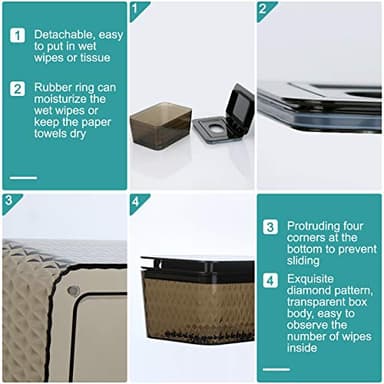 Whiidoom Wipes Dispenser, One-Handed Operation Wipe Holder for Baby & Adult, Seal-Designed Wipes Container for Bathroom Keep Diaper Wipes Fresh (Brown) - Image 4