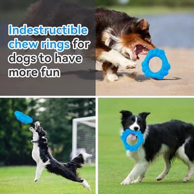 DAOZIJI Indestructible Dog Chew Ring Toys for Aggressive Chewers, Super Chewer Toy for Medium Large Dogs, Puppy Teething Rings for Relax, Interactive Dogs Toy, Heavy Duty Dog Teething Toys - Image 6